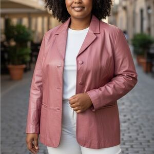 Women's Pink Pleather Jacket 3x